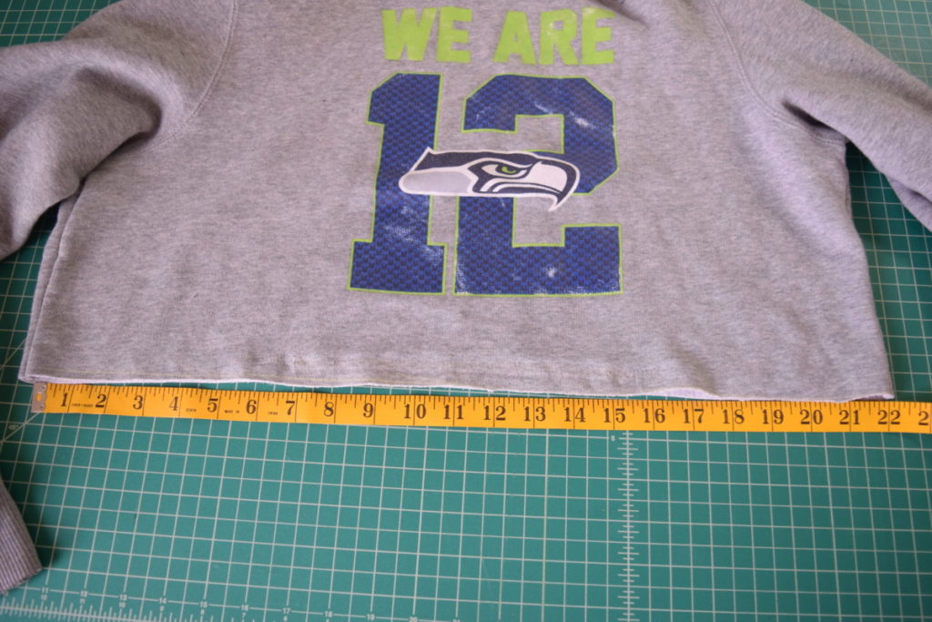 measure across sweatshirt front