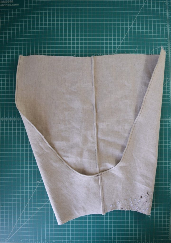 crotch seam sewed with french seams