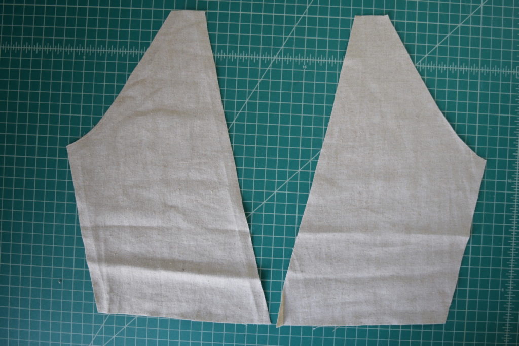 two back bodice pieces