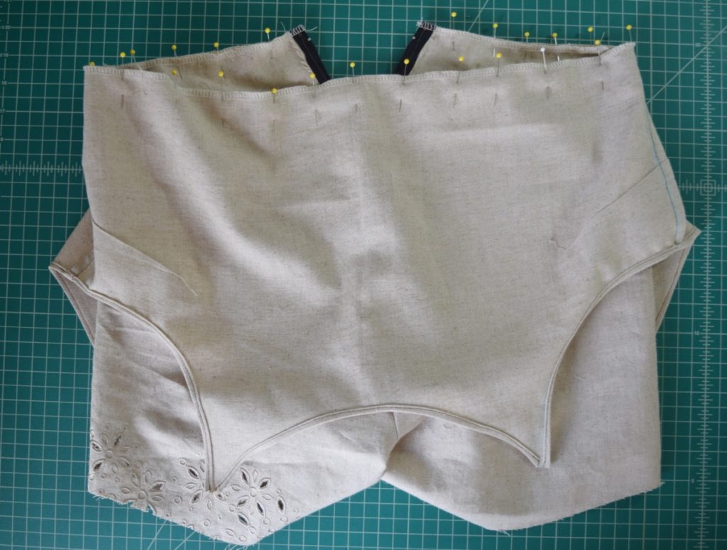 attach bodice to shorts at waist