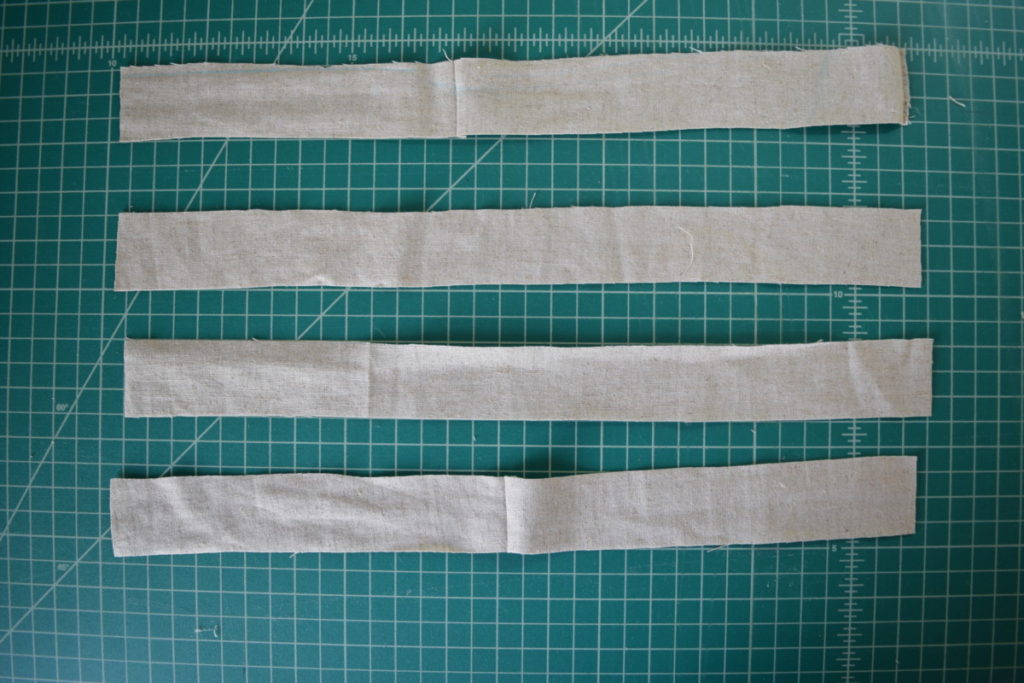 cut four fabric strips