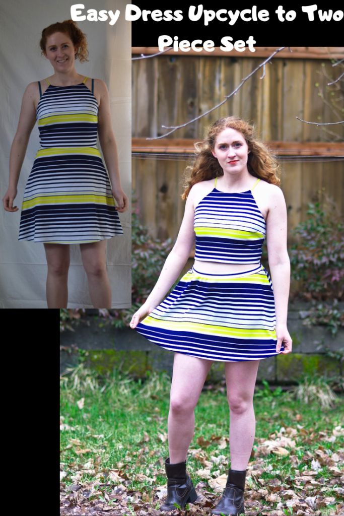 How to make a two piece set DIY: easy dress upcycle - Adopt Your