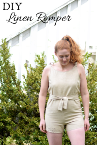 diy linen romper upcycle from dress