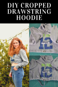 Cropped hoodie with drawstring waist DIY - Adopt Your Clothes