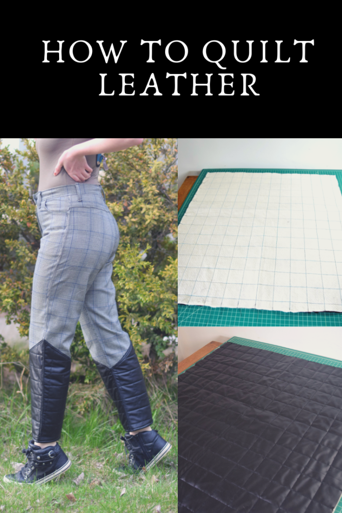 how to quilt leather pinterest graphic