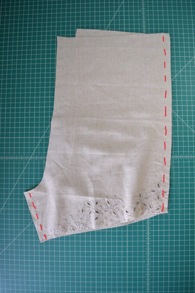 sew front to back at outer and inner leg