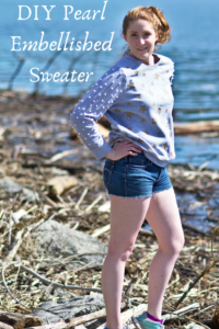 DIY pearl embellished sweater graphic 2