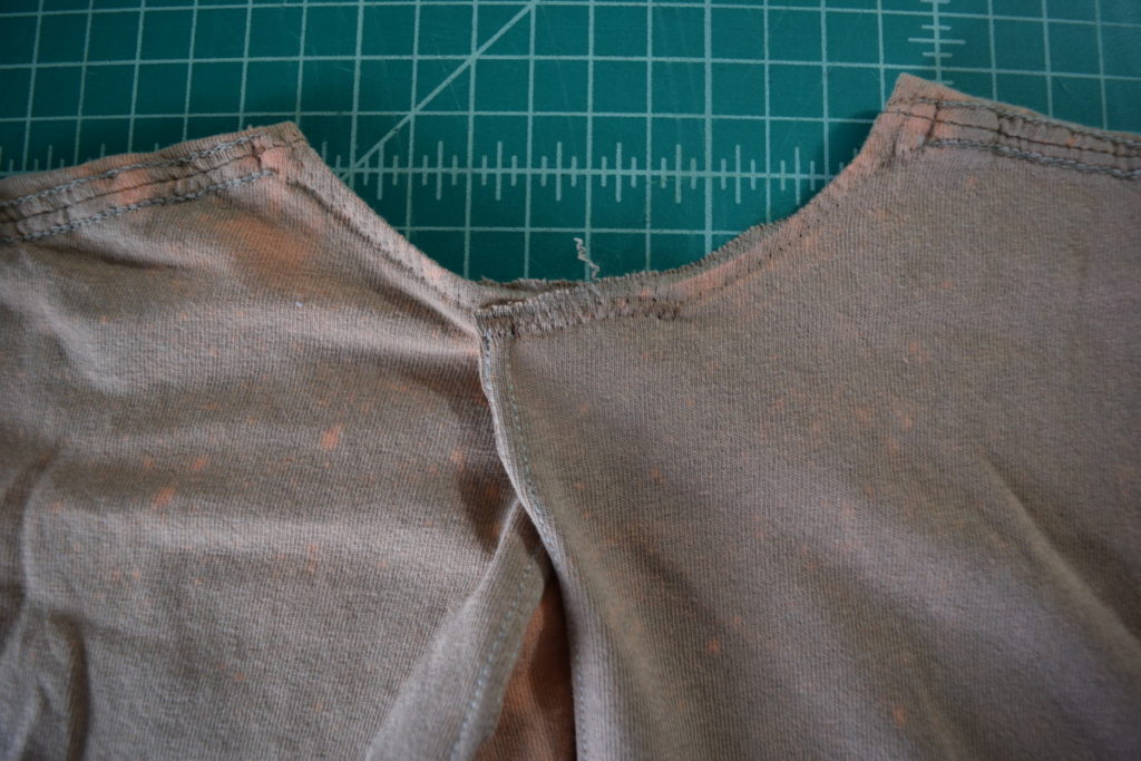 sew the overlap in place with a zigzag stitch