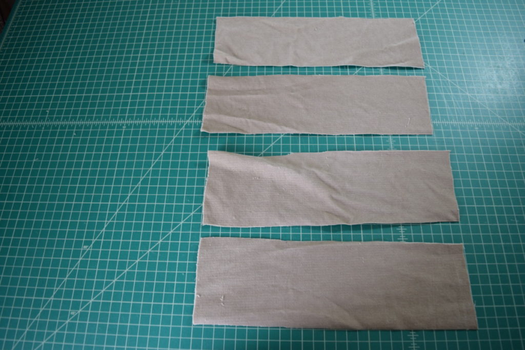 four identical rectangles for shoulder straps