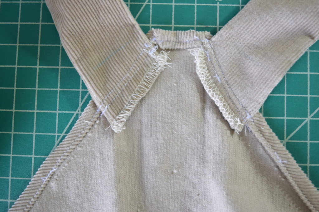 straps from inside sewn in at a steeper angle