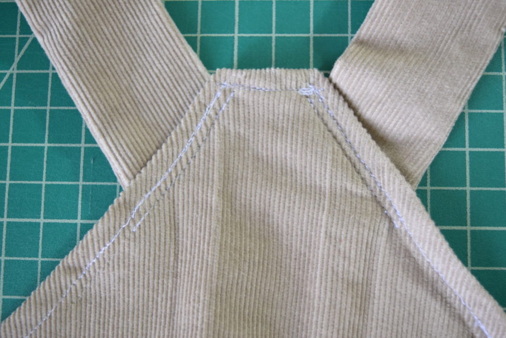 straps sewn in at a steeper angle