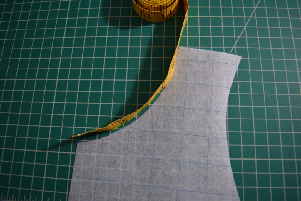 measure front and back neck from pattern