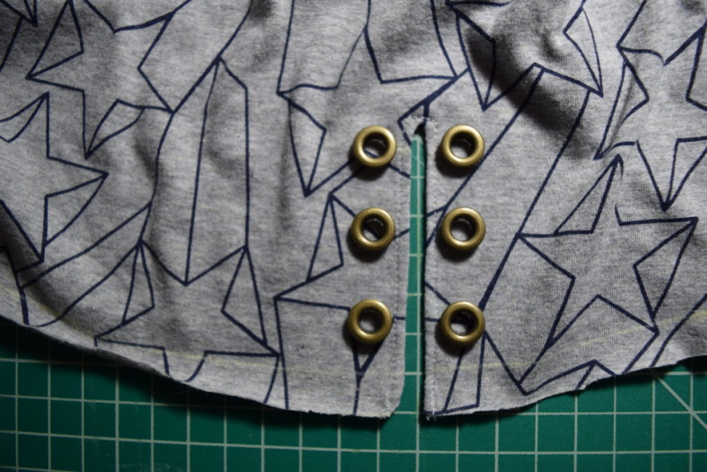 line up eyelets and decide on placement