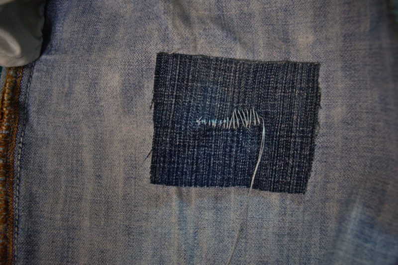 How to patch jeans with a small hole or rip - Adopt Your Clothes