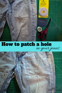 how to patch a hole in your jeans pinterest graphic