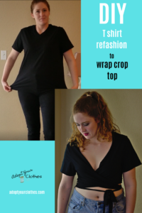 DIY t shirt refashion to crop top
