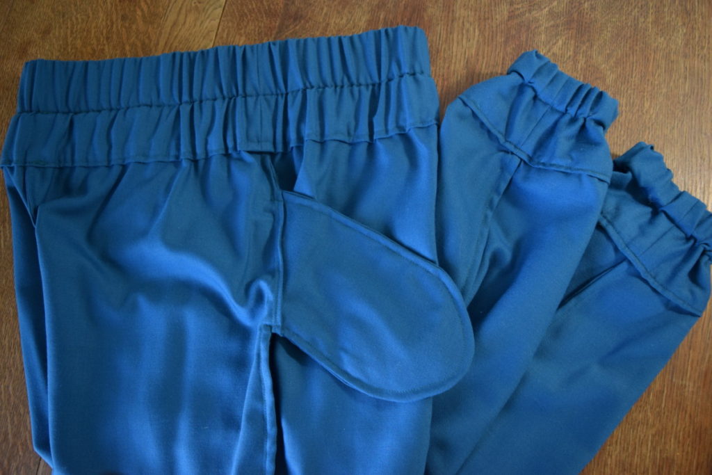 the inside of a pair of pants sewn with french seams