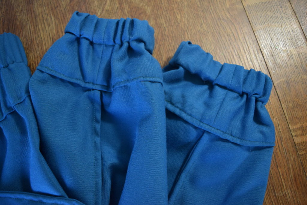 close up of a pair of pants sewn with french seams