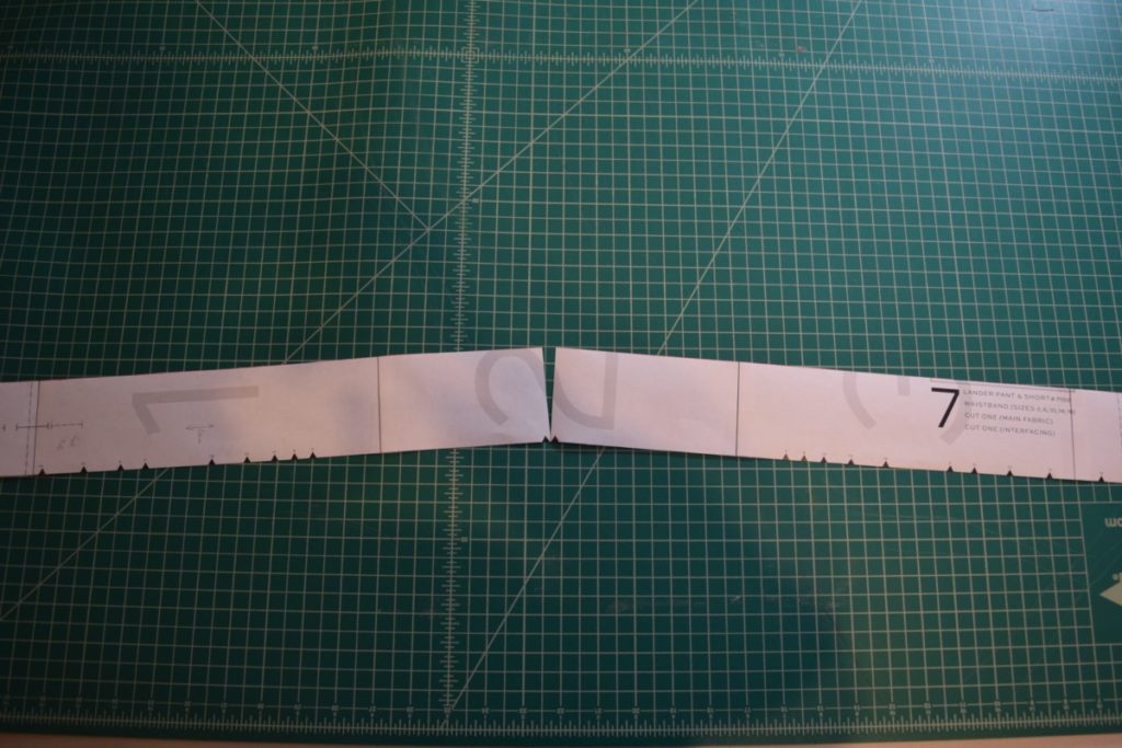 the center of the waistband is cut almost all the way through