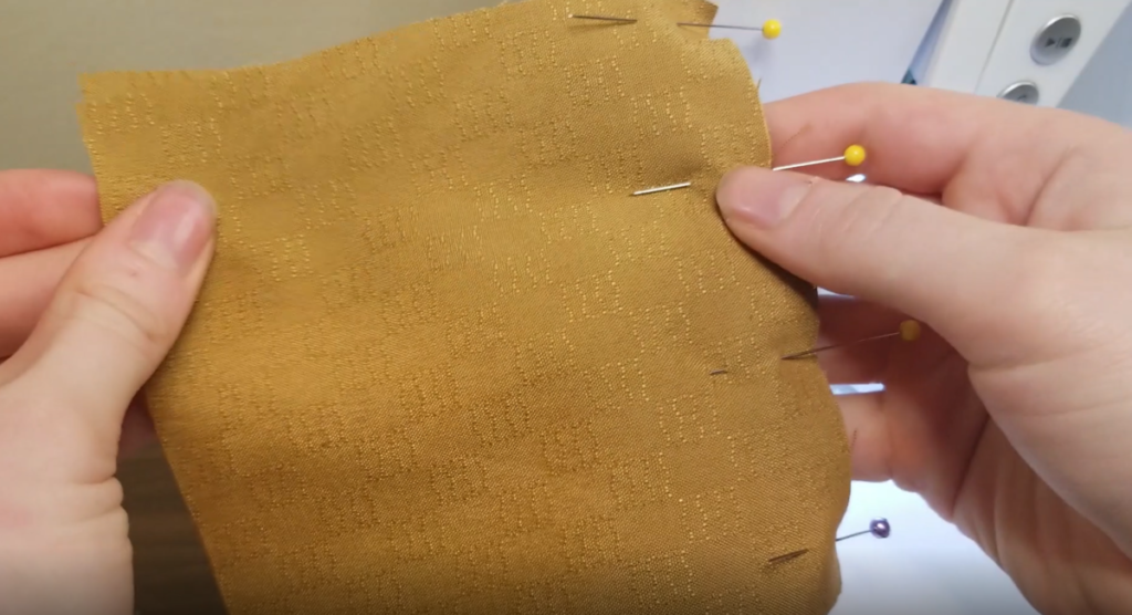 mustard fabric right sides together 