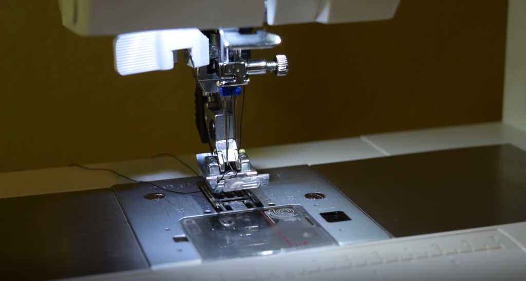 a double needle on a sewing machine