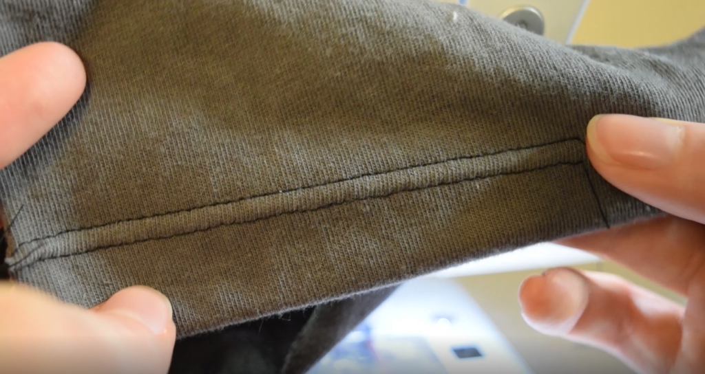 a seam sewn with a double needle on a regular sewing machine